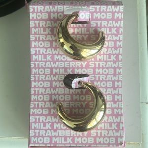 Large gold hoops from viral bikini brand Strawberry Milk Mob!!